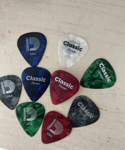 D'Addario Celluloid Guitar Picks - Guitar Accessories - Guitar Picks for Acoustic Guitar, Electric Guitar, Bass Guitar - Natural Feel, Warm Tone - Assorted, Medium 0.70mm, 10-pack 0.70mm-Medium 27 715temkD0JL