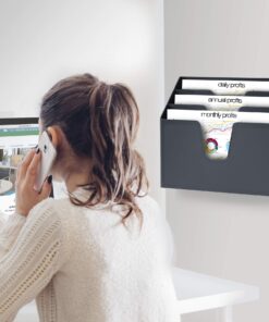 Acrimet Horizontal Triple File Folder Holder Organizer (Black Color) 12 715tu5I gQL