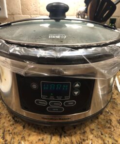Hamilton Beach Portable 6 Quart Set & Forget Digital Programmable Slow Cooker Lock, Dishwasher Safe Crock & Lid, Temperature Probe, Stainless Steel 28 715uFvQQFtL