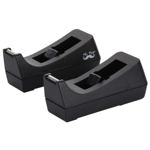 Mr. Pen- Tape Dispenser, Pack of 2, Tape Dispenser Desk, Office Supplies, Desk Supplies, Tape Holder, Tape Dispensers, Black Tape Dispenser, Desktop Tape Dispenser, Tape Desk Dispenser, Organier