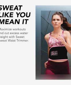 Alternative view of Sweet Sweat Waist Trimmer for Women and Men - Sweat Band Waist Trainer for High-Intensity Training & Workouts, 5 Sizes Medium Black/Yellow