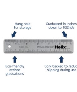Helix Stainless Steel Ruler 6" / 15cm (13006) 10 715x2Q2zA8S
