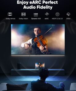 Snowkids 10K 8K HDMI 2.1 Cable 10FT 2-Pack, 48Gbps Certified High Speed HDMI® Braided Cord (8K@60Hz, 4K@120Hz) HDCP 2.2&2.3, DTS:X, eARC,HDR10, Dynamic HDR, Compatible with Roku TV/HDTV/PS5/Blu-ray 10 feet Red 17 715x8o4q8DL