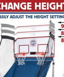 Pop-A-Shot - Home Dual Shot | Arcade Basketball Fun at Home | Infrared Sensor Scoring | 16 Game Modes | 7 Balls | Foldable Storage | for All Players Blue and White 30 715xRZUQEXL