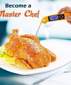 Alternative view of Digital Thermometer Talking Instant Read- Electronic BBQ- Great for Barbecue, Baking, Grilling, Cooking, All Food & Meat, Liquids- Collapsible Internal long Probe (Orange) By Surround Point