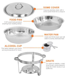 SUPER DEAL Stainless Steel Combo - 2 Round Chafing Dish + 2 Rectangular Chafers 11 715yKuGBZdL