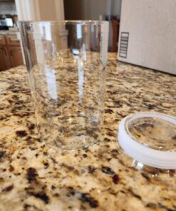 ZENS Airtight Glass Jar Container,15 Fluid Ounce Clear Glass Canister with Lid, Food Storage Jars for Kitchen Spice or Loose Tea,450ml 02-15oz*1 36 715yOtrersL