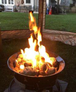 Heininger 5995 58,000 BTU Portable Propane Smokeless Outdoor Gas Fire Pit Black 33 716 60WgNZL