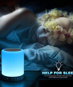 Elecstars Touch Bedside Lamp - with Bluetooth Speaker, Dimmable Color Night Light, Outdoor Table Lamp with Smart Touch Control, Best Gift for Men Women Teens Kids Children Sleeping Aid 44 716 D4kx9FL