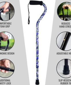 Briggs Offset Foam Grip, Offset Cane, Purple Flowers 17 716 FbyU8eL