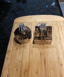 HULISEN Biscuit Cutter Set (5 Pieces/Set), Round Cookies Cutter with Handle, Professional Baking Dough Tools, Gift Package 5 Sizes - Flat 33 716 X6BXRmL