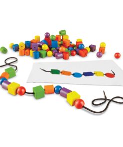Alternative view of Learning Resources Beads and Patterns Card Set,130 Pieces Ages 3+, Lacing Beads,Back to School Supplies,Teacher Supplies for Classroom