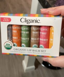Cliganic USDA Organic Lip Balm Set - 6 Flavors - 100% Natural Moisturizer for Cracked & Dry Lips Variety 6 Count (Pack of 1) 45 71602K8reL