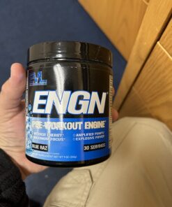 EVL Intense Pre Workout with Creatine - Pre Workout Powder Drink for Lasting Energy Focus and Recovery - ENGN Energizing Pre Workout for Men with Beta Alanine Caffeine and L Theanine - Blue Raz 50 7162Uj6j5HL