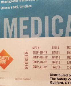 The Safety Zone GNEP-LG-1P Nitrile Exam Gloves - Medical Grade, Powder Free, Latex Rubber Free, Disposable, Non Sterile, Food Safe, Textured, Indigo Color, Convenient Dispenser Pack of 100, Size Large 23 7163UqR67DL