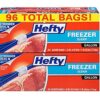 Hefty Slider Storage Bags, Gallon Size, 96 Count 24 Count (Pack of 4) 19 7164 maODaL