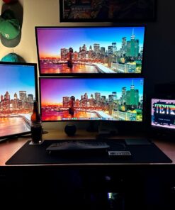 VIVO Dual Monitor Desk Mount Stand with Height Adjustment and VESA Plates for 2 LCD Ultrawide Screens up to 34 inches, Stacked Array, STAND-V002R Black 30 71649hRKLeL