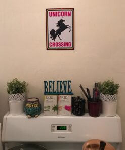 Alternative view of Aquarius Unicorn Crossing Tin Sign