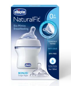 Alternative view of Chicco NaturalFit Baby Bottle Slow Flow with Bonus Straight Nipple, 0 Months+, 5 Ounce