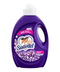 SUAVITEL Fabric Softener, Field Flowers, 102 Laundry Loads, Laundry Supplies, Long Lasting, Sensitive Skin Fabric Softener, Softens Clothes, 135 Ounce Bottle (Pack of 4) (Model Number: 139371)
