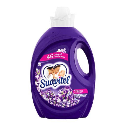 SUAVITEL Fabric Softener, Field Flowers, 102 Laundry Loads, Laundry Supplies, Long Lasting, Sensitive Skin Fabric Softener, Softens Clothes, 135 Ounce Bottle (Pack of 4) (Model Number: 139371)