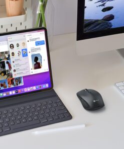 iClever Wireless Bluetooth Mouse, Dual Mode(Bluetooth+USB), Rechargeable Mouse, Multi-Devices Mouse for Small Sized Hands with 4 Adjustable DPI, Silent Clicks for Laptop, iPad, MacBook, Tablet, PC 14 71654 UGzL