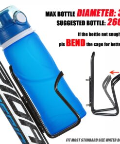 USHAKE Water Bottle Cages, Basic MTB Bike Bicycle Alloy Aluminum Lightweight Water Bottle Holder Cages Brackets(2 Pack- Drilled Holes Required) Black 27 7165Zi4kE L