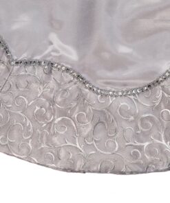 Kurt Adler 48-Inch Silver Satin with Printed Border Treeskirt 10 7166AWOt31L