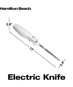 Hamilton Beach Electric Knife Set for Carving Meats, Poultry, Bread, Crafting Foam & More, Reciprocating Serrated Stainless Steel Blades, Ergonomic Design Storage Case + Fork Included, 5 Foot Cord Carve 'n Set Electric Knife 29 7166CId9wZL