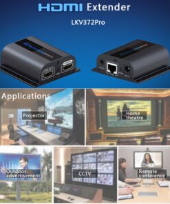 MYPIN HDMI Extender with Loop-Out Local Display, 1080P Transmission up to 196ft/60m Over Single Cat6/6a/7/8 Ethernet Cable with IR Blaster and Receiver Cables (LKV372pro) 16 7166DVzY6EL