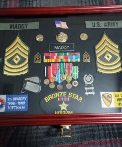 DisplayGifts Collector Medal Lapel Pin Shadow Box Display Case Holder Cabinet Shadow Box PC01 Cherry Finish 21 7166ObZgcBL