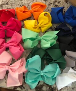 20pcs Hair Bows for Girls, CN 6inch Grosgrain Ribbon Bows Alligator Clips, Cute Hair Accessories for Baby Toddlers Kids Infants Children 6 Inch (Pack of 20) 20 7166r5rquL