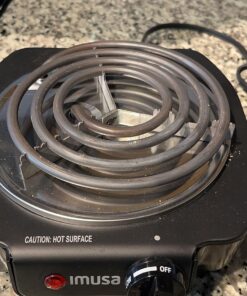 IMUSA USA GAU-80305 Electric Single Burner 1100-Watts, Black 1100W Electric Single Burner 22 71675YbDEKL