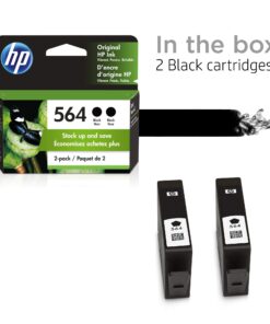 HP 564 | 2 Ink Cartridges | Black | Works with HP DeskJet 3500 Series, HP OfficeJet 4600 5500 C6300 6500 7500 Series, B8550, D7560, C510, B209, B210, C309, C310, C410, C510 | CB316WN 7 7168eBAvZLL
