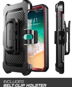 SUPCASE Unicorn Beetle Pro Series Case Designed for iPhone XR, with Built-in Screen Protector Full-Body Rugged Holster Case for iPhone XR 6.1 Inch (2018 Release) (MetallicRed) MetallicRed 36 7168fsUENL