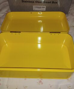 Culinary Couture Extra Large Black Bread Box for Kitchen Countertop - Holds 2 Bread Loaves! - 16.5" x 9" x 6.5" - Stainless Steel Vintage Bread Boxes for Kitchen Counters - Bonus Recipe EBook 40 7168idsYpQL