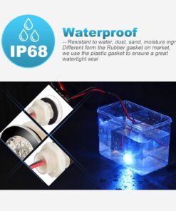 Partsam 4Pcs 1-1/4" Livewell Blue Outdoor Path Garden Yard Stair LED Deck Step Lights Clear Lens, Mini Round Led Boat Lights 12V Interior Exterior Under Water IP68 20 7168jM2FFQL