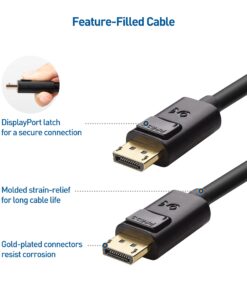 Cable Matters 2-Pack 4K DisplayPort to DisplayPort Cable, Computer Monitor Cable 6 ft, 4K@60Hz, 2K@144Hz, Display Cable, Male to Male Display Port Cable, Gold-Plated DP to DP Cable, 6 Feet 18 7169YXKCBmL 2