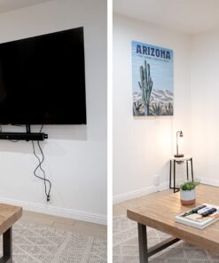 Sleek Socket - The Original & Patented Mounted TV Ultra-Thin Outlet Concealer with Cord Concealer Kit, 2 Outlet, 4-Foot Cord, Universal Size (No More Drilling Holes in Wall to Hide Mounted TV Cord) TV mount - single 24 716B1Ht7OdL