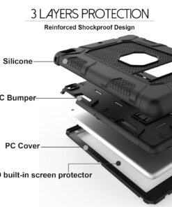 Rantice iPad 6th Generation Cases , 5th Case , Air 2 9.7 Shockproof Rugged Drop Protection Cover Built with Kickstand for 9.7'' A1893/A1954/A1822/A1823 (Black) Black 23 716Bmbpi5EL