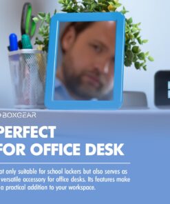 Boxgear Magnetic Locker Mirror - 5" x 7"- for School Locker, Bathroom, Household Refrigerator, Locker Accessory, Workshop Toolbox or Office Cabinet Blue 12 716BzAfxvdL