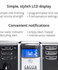 Gaggia Anima Coffee and Espresso Machine, Includes Steam Wand for Manual Frothing for Lattes and Cappuccinos with Programmable Options,Black 36 716CU30yA9L