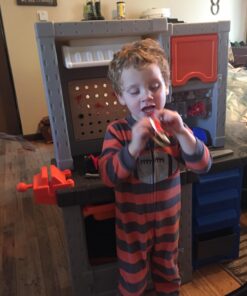 Step2 Deluxe Kids Workbench – Includes 50 Toy Workbench Accessories, Interactive Features for Realistic Pretend Play – Indoor/Outdoor Kids Tool Bench – Dimensions 40.75" H x 34" W x 15" D 21 716CVwW6JHL