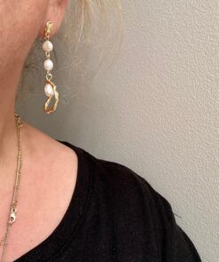 Baroque Pearl Drop 14K Gold Statement Dangle Earrings for Women Modern Irregular Pearl 29 716CgXerLxL