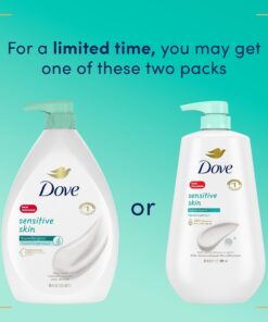 Dove Body Wash with Pump Sensitive Skin Hypoallergenic, Paraben-Free, Sulfate-Free, Cruelty-Free, Moisturizing Skin Cleanser Effectively Washes Away Bacteria While Nourishing Skin 30.6 oz Unscented 30.6 Fl Oz (Pack of 1) 24 716D2gIpvwL