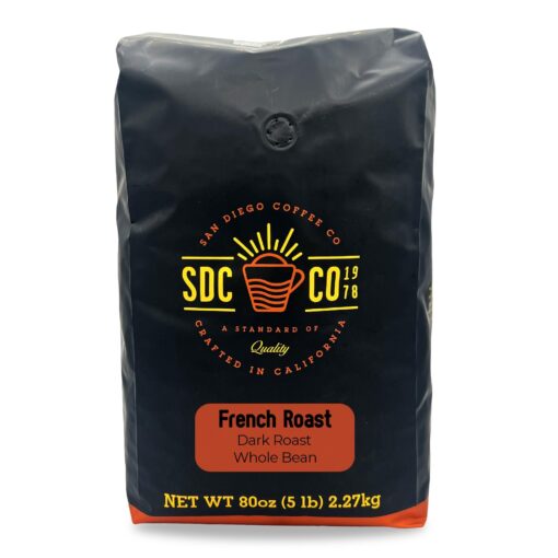 San Diego Coffee French Roast, Dark Roast, Whole Bean Coffee, 5-Pound Bag 5.00 Pound (Pack of 1)