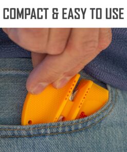 Smith's CCKS 2-Step Knife Sharpener - Yellow - 2-Step Preset Coarse & Fine Slots - Outdoor Handheld Knife Sharpener - Fishing, Hunting, Fillet, Pocket Knives - Compact Plastic Portable Keychain Tool 25 716Dc3LIUJL