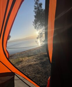 Gazelle Tents T4 Hub Tent, Easy 90 Second Set-Up, UV Resistant, Removable Floor, 4-Person, Orange, 78"x 94" x 94" 22272 T4 Orange/Grey 43 716DpxYhRhL