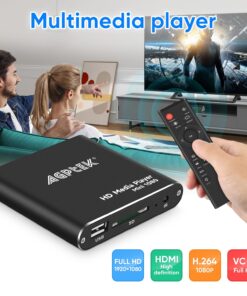 HDMI Media Player, Black Mini 1080p Full-HD Ultra HDMI Digital Media Player for -MKV/RM- HDD USB Drives and SD Cards 23 716E8hboCXL