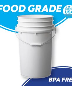 Hudson Exchange Premium 7 Gallon Bucket with Lid, HDPE, White 10 716ESIZ5EyL